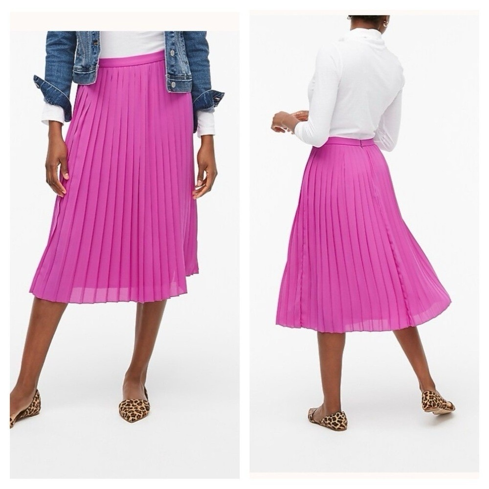 Pleated Pink Midi Skirt size 2 NWT